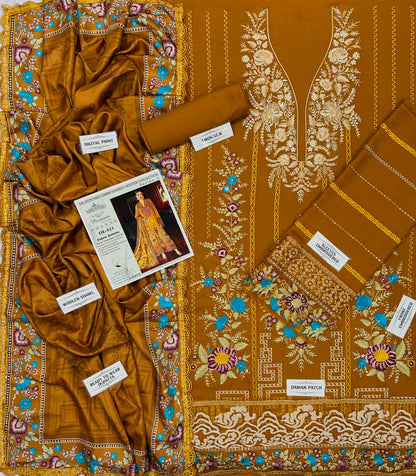 MARIA B  DHANAK  EMBROIDERED 3 PCS