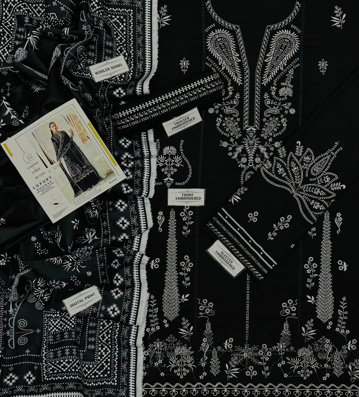 HUSSAIN REHAR  DHANAK  EMBROIDERED 3 PCS