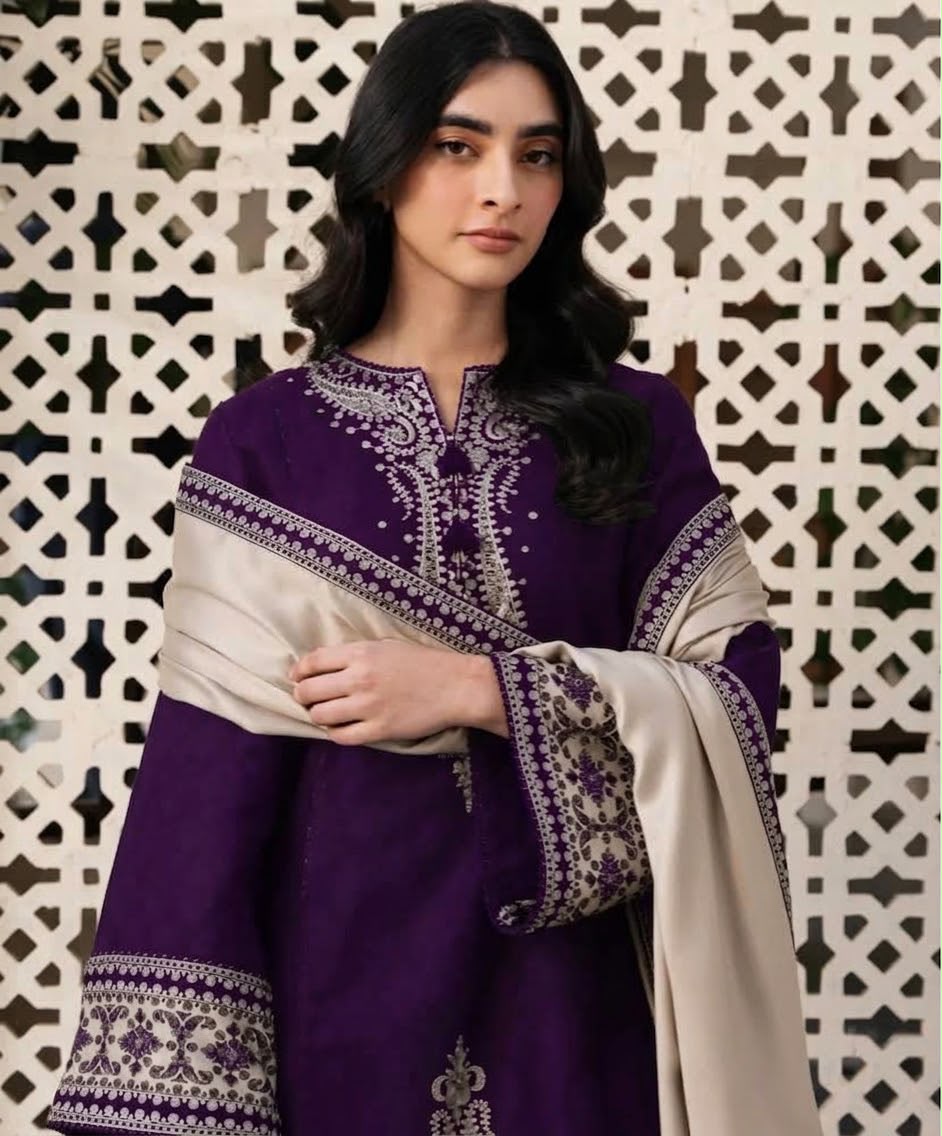 JAZMIN Dhanak Embroidered 3 pcs
