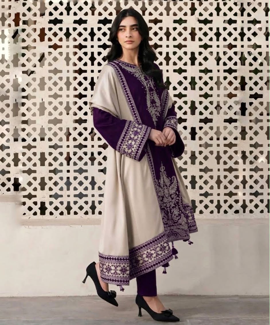 JAZMIN Dhanak Embroidered 3 pcs