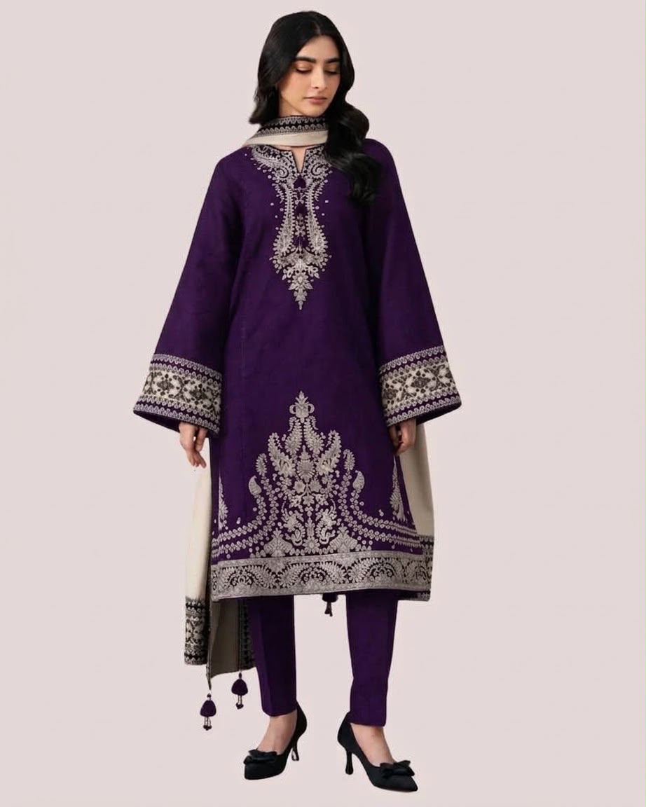 JAZMIN Dhanak Embroidered 3 pcs