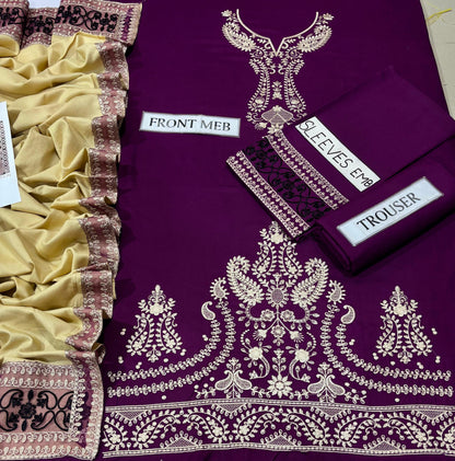 JAZMIN Dhanak Embroidered 3 pcs