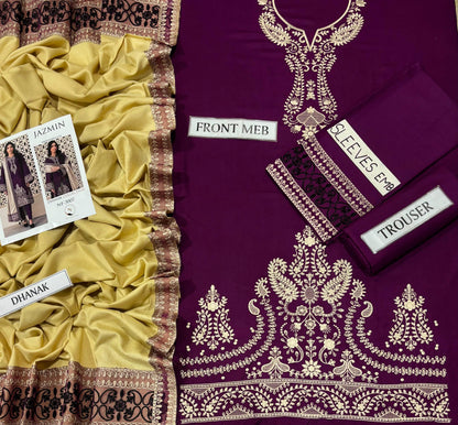 JAZMIN Dhanak Embroidered 3 pcs