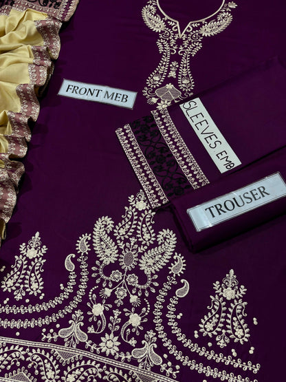 JAZMIN Dhanak Embroidered 3 pcs