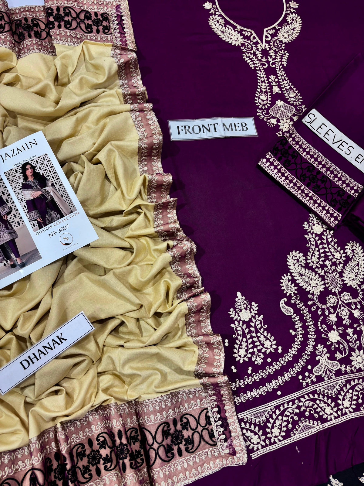 JAZMIN Dhanak Embroidered 3 pcs