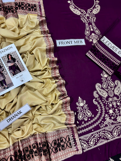 JAZMIN Dhanak Embroidered 3 pcs