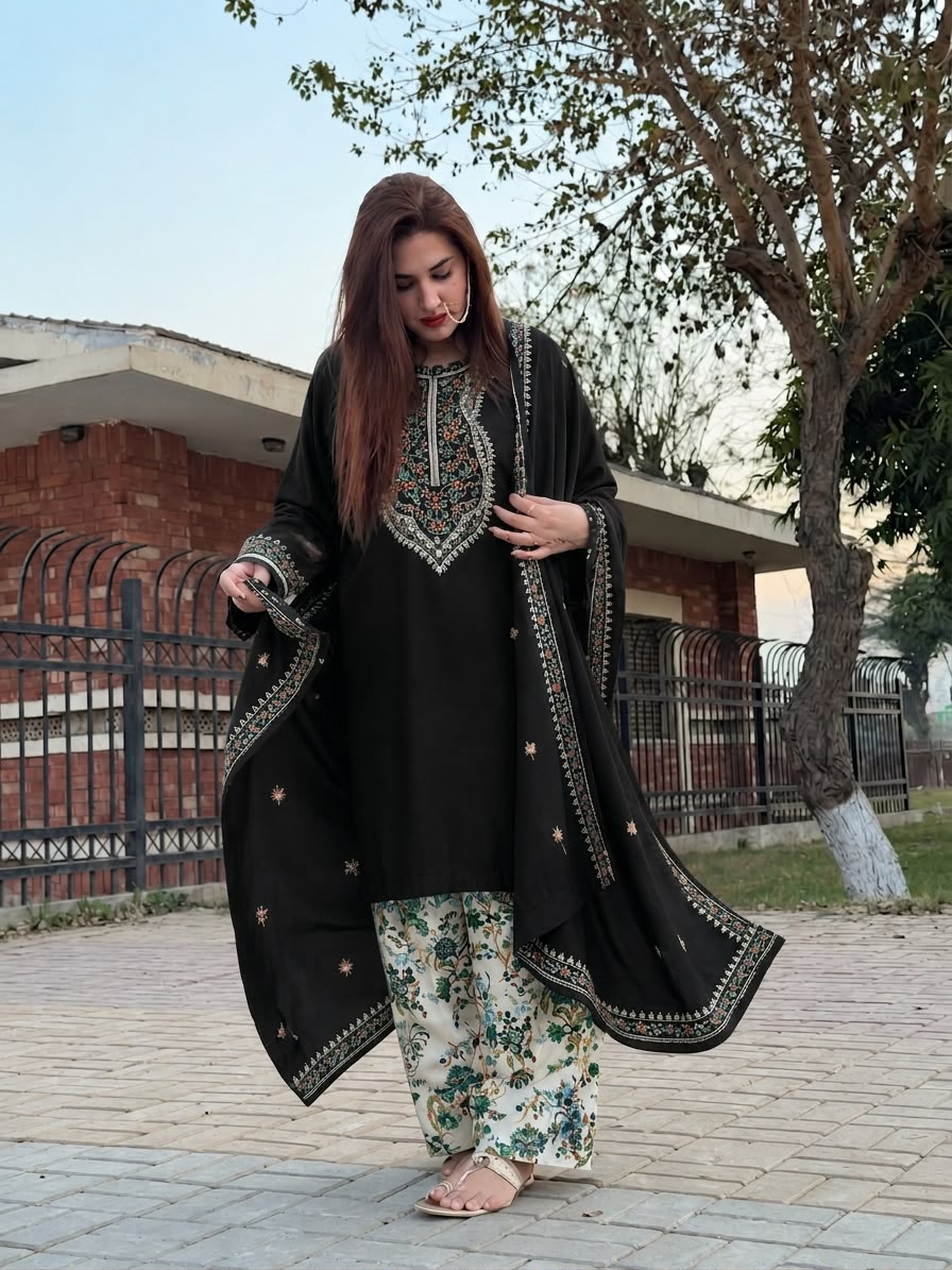 ANEELA Dhanak Embroidered 3 PCS
