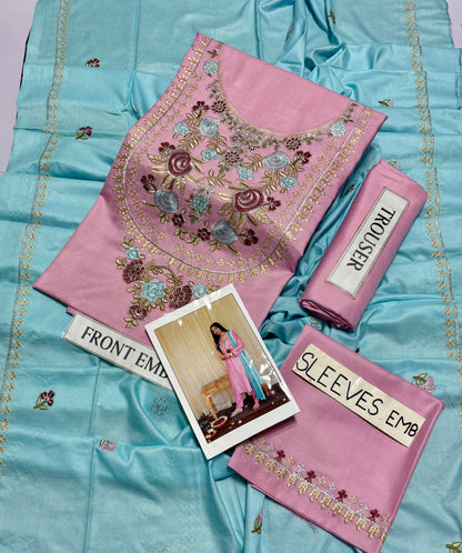 ASLING  DHANAK EMBROIDERED 3 PCS
