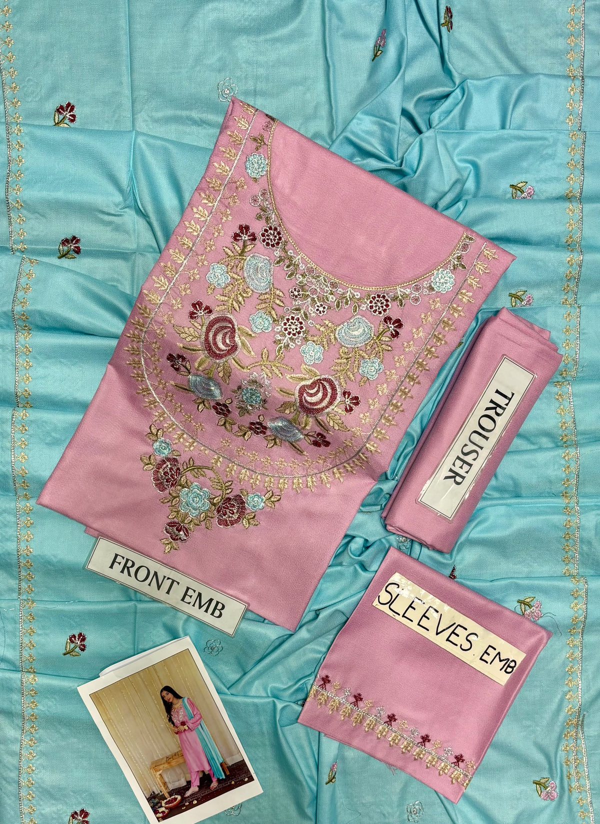 ASLING  DHANAK EMBROIDERED 3 PCS