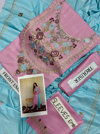 ASLING  DHANAK EMBROIDERED 3 PCS