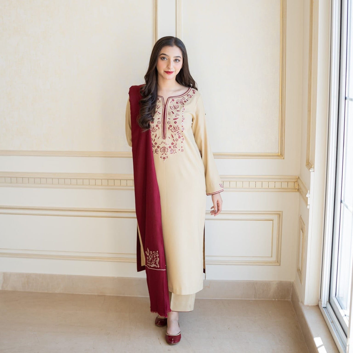 ASLING DHANAK EMBROIDERED 3 PCS