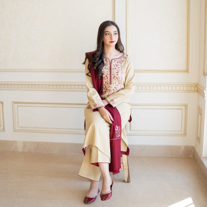 ASLING DHANAK EMBROIDERED 3 PCS