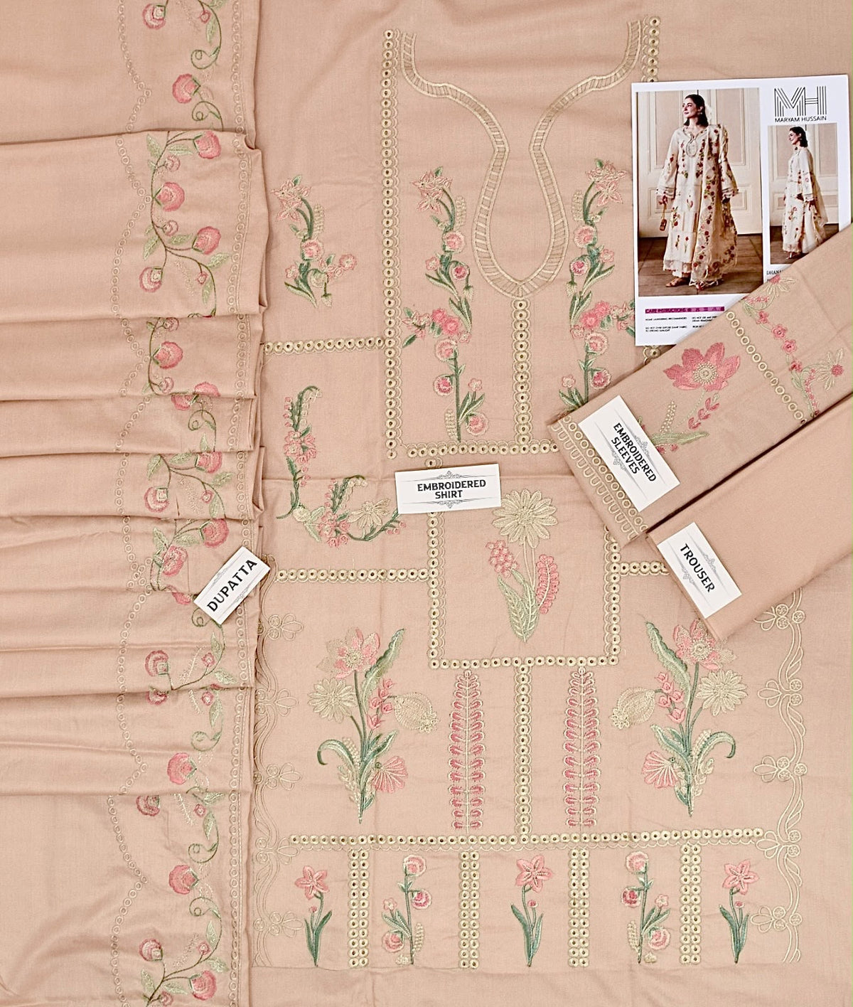 MARYAM HUSSAIN Dhanak Embroidered 3 PCS DZ