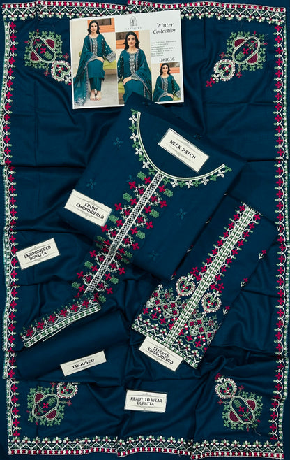 SAPPHIRE Dhanak Embroidered 3 PCS