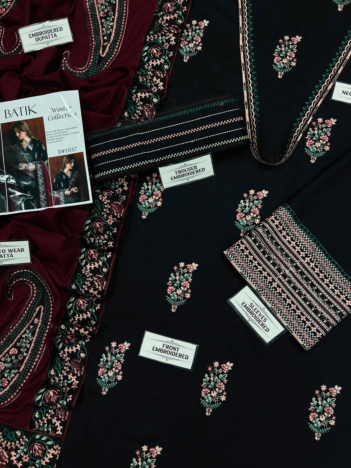 Batik Premium Dhanak Embroidered 3 PCS