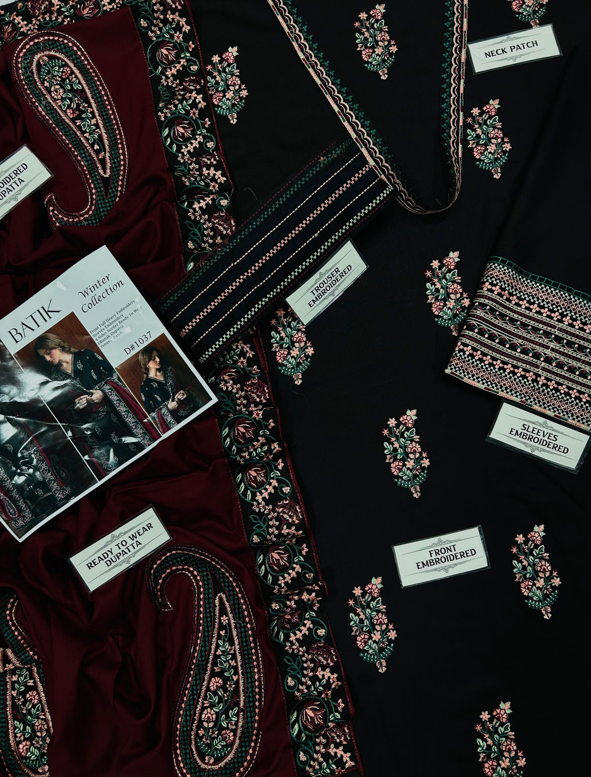 Batik Premium Dhanak Embroidered 3 PCS