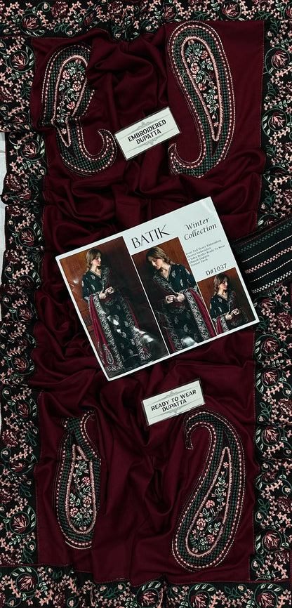 Batik Premium Dhanak Embroidered 3 PCS