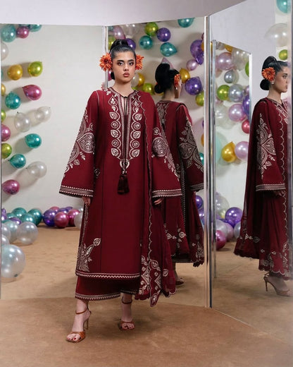 NAIN PREET Premium Dhanak Embroidered 3 Pcs