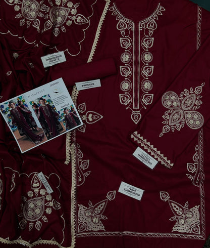 NAIN PREET Premium Dhanak Embroidered 3 Pcs