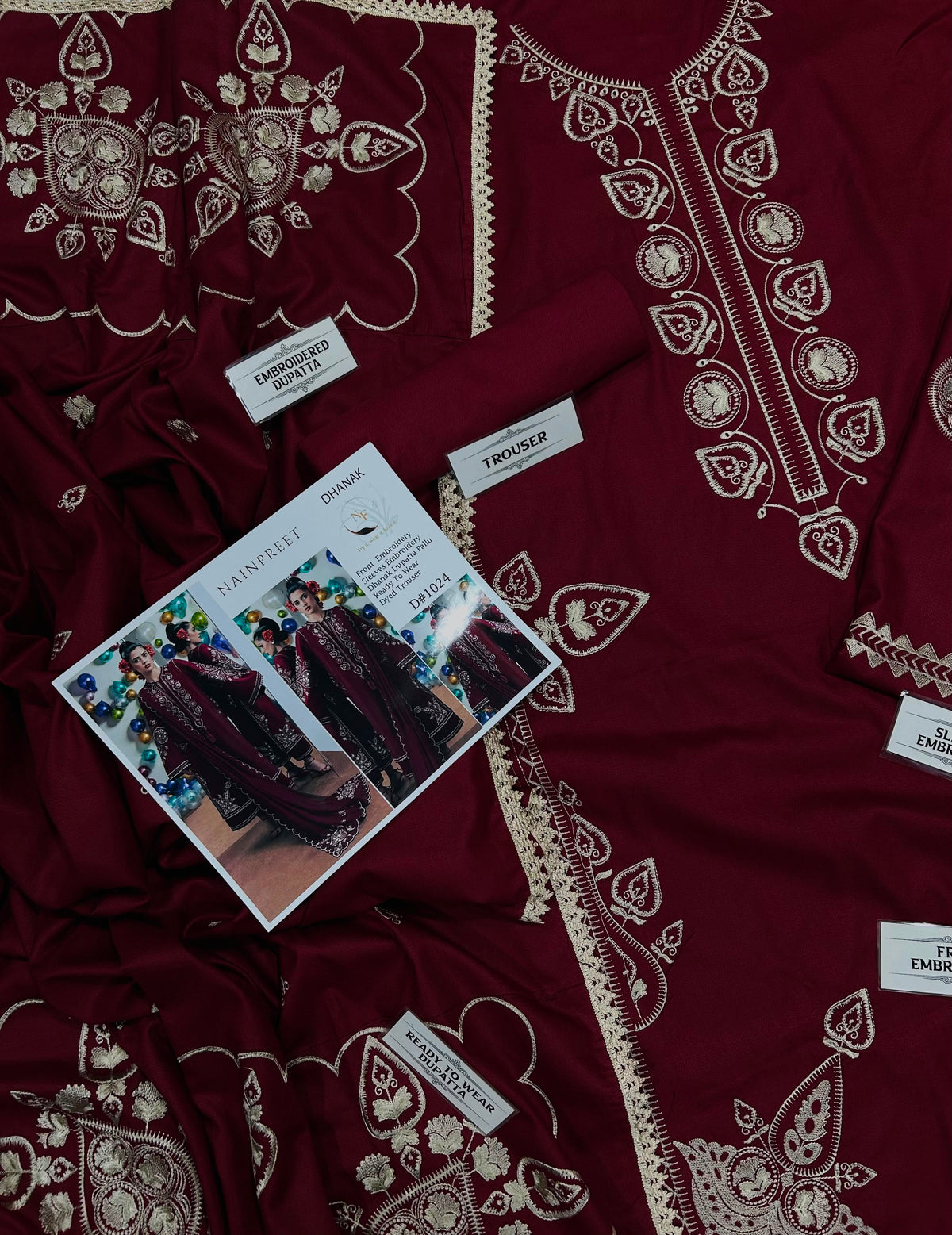 NAIN PREET Premium Dhanak Embroidered 3 Pcs