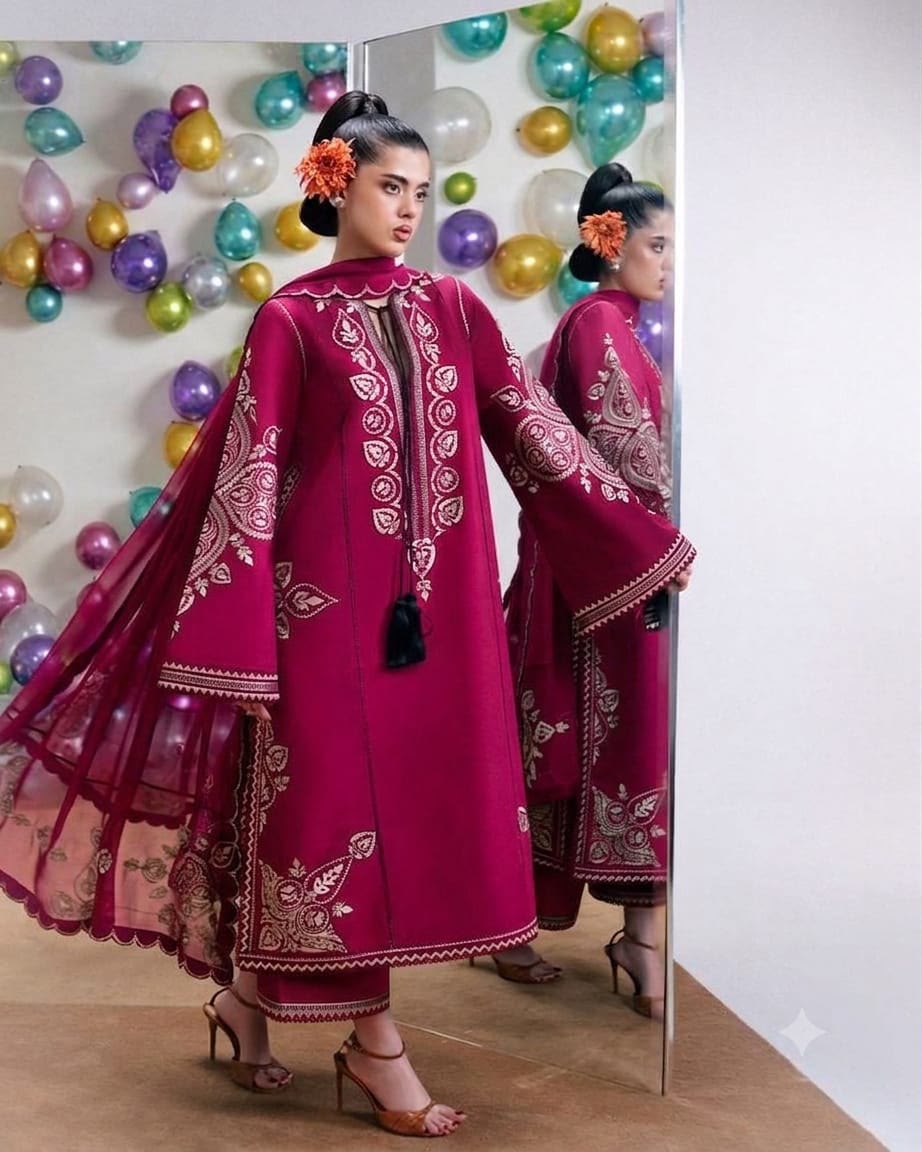 NAIN PREET Premium Dhanak Embroidered 3 PCS