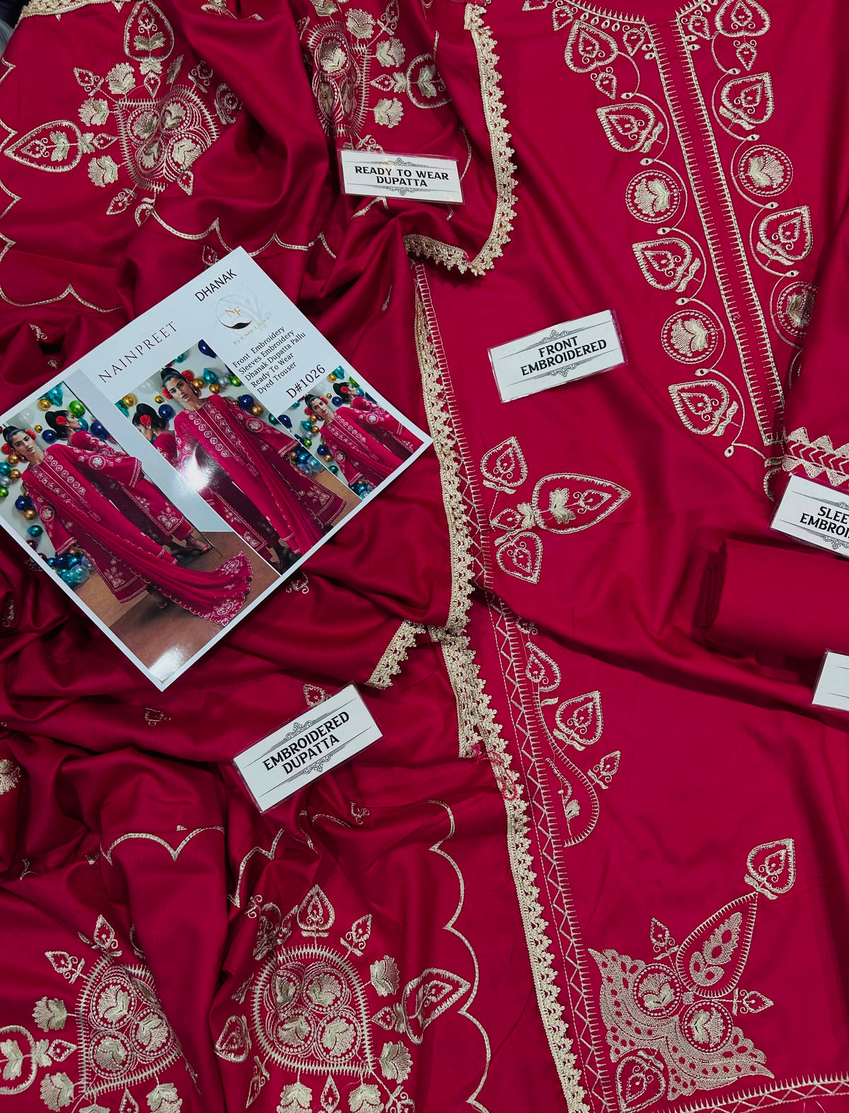 NAIN PREET Premium Dhanak Embroidered 3 PCS