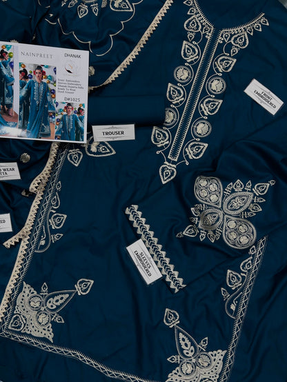 NAIN PREET PREMIUM DHANAK EMBROIDERED 3 PCS zink