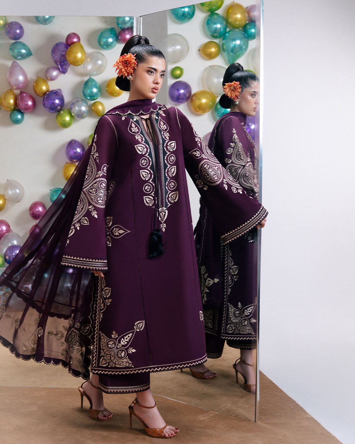 NAIN PREET Premium Dhanak Embroidred 3 PCS