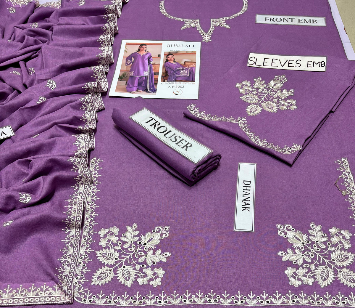 RUMI Dhanak Embroidered 3 PCS