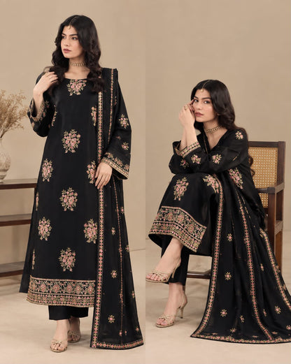 NUREH Dhanak Embroidered 3 PCS