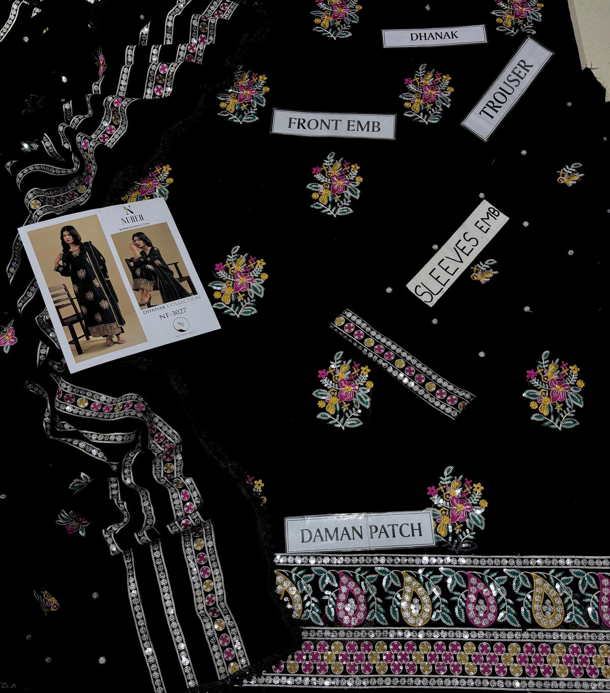 NUREH Dhanak Embroidered 3 PCS
