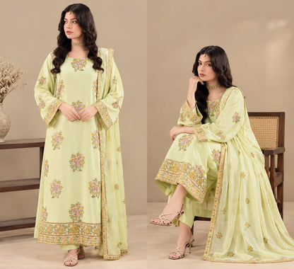 NUREH Dhanak Embroidered 3 PCS
