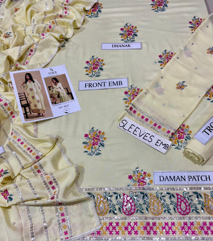 NUREH Dhanak Embroidered 3 PCS