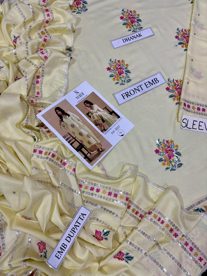 NUREH Dhanak Embroidered 3 PCS