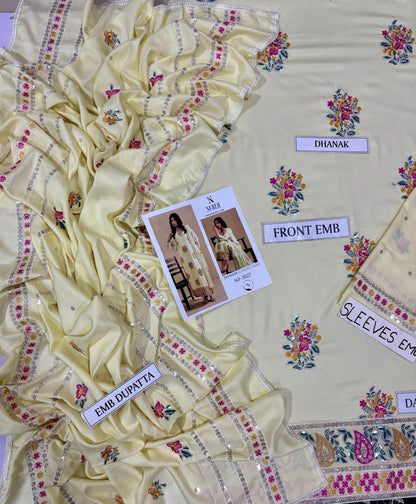 NUREH Dhanak Embroidered 3 PCS