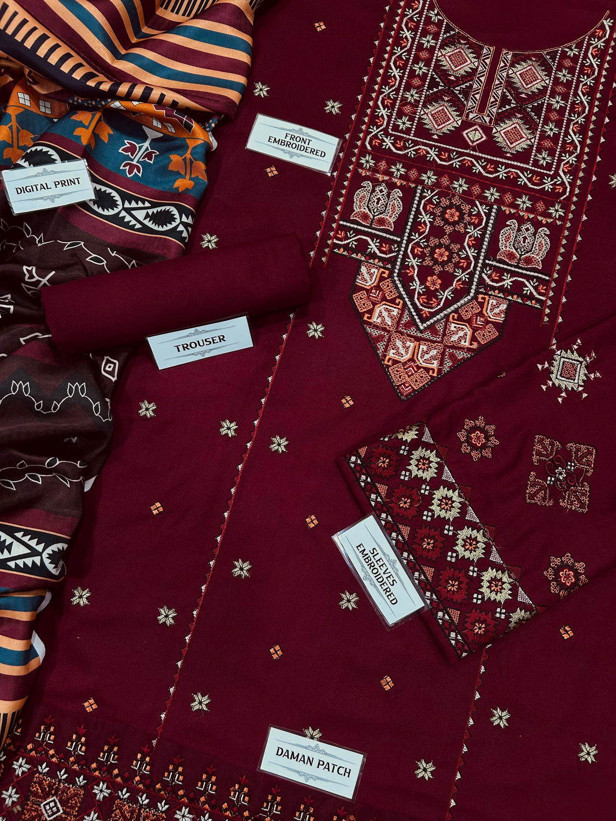 SAPPHIRE Dhanak Embroidered 3 PCS