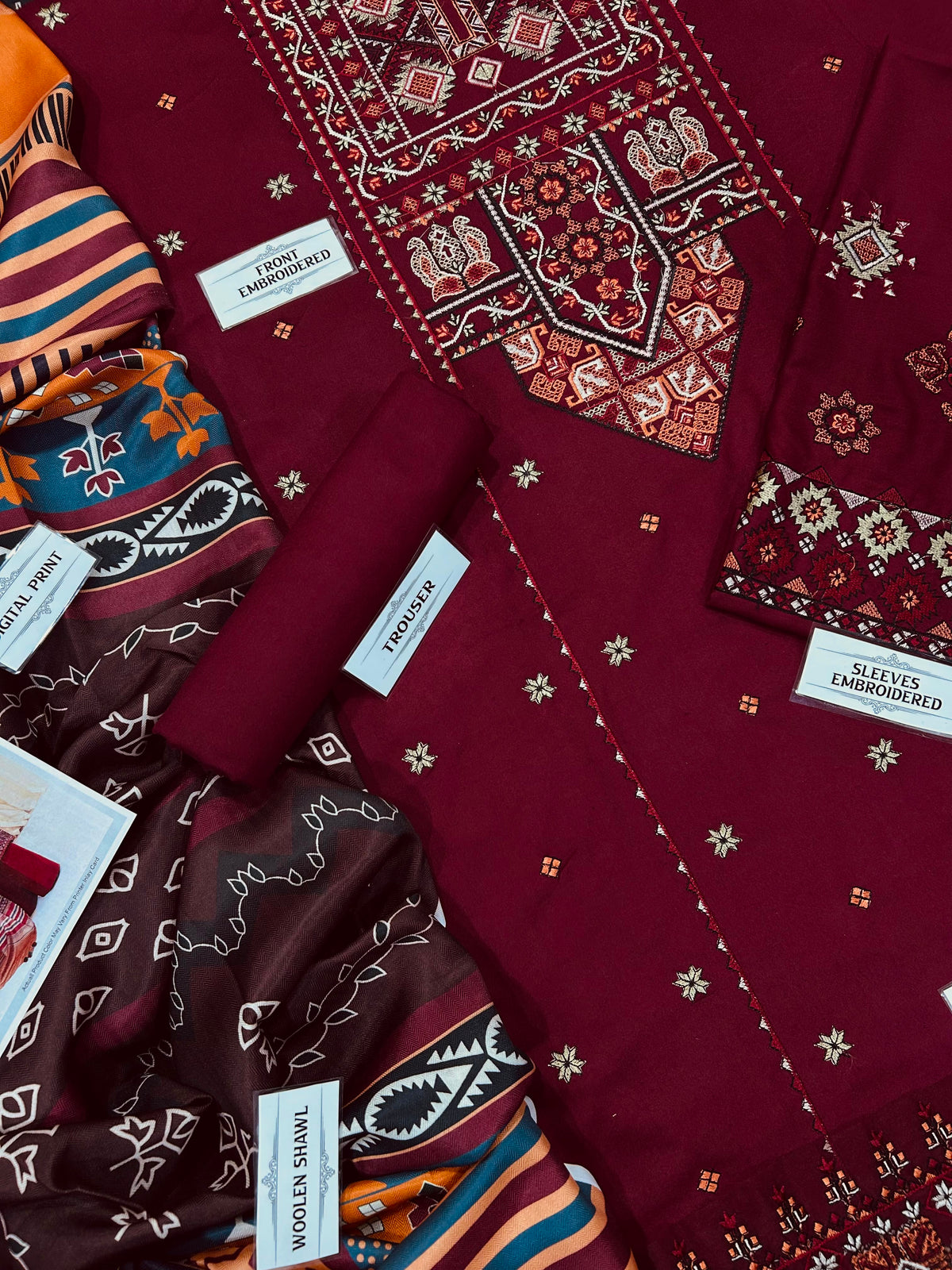 SAPPHIRE Dhanak Embroidered 3 PCS
