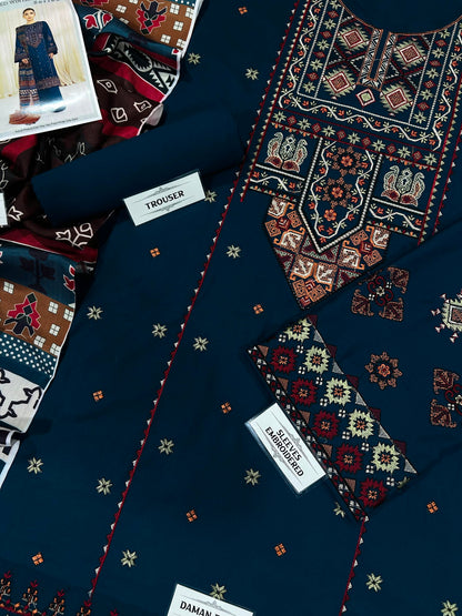 SAPPHIRE Dhanak Embroidered 3 PCS
