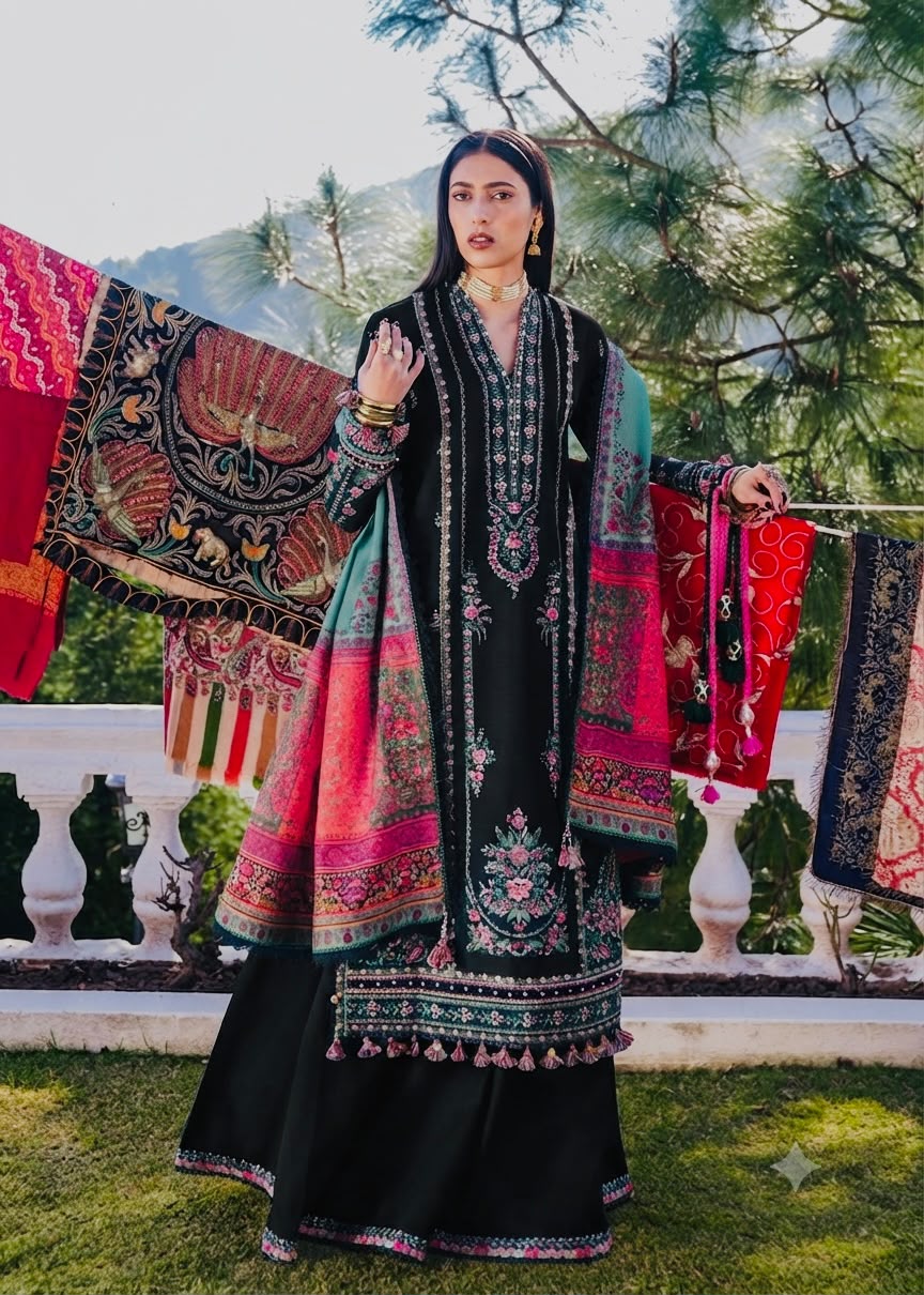HUSSAIN REHAR DHANAK EMBROIDERED 3PCS