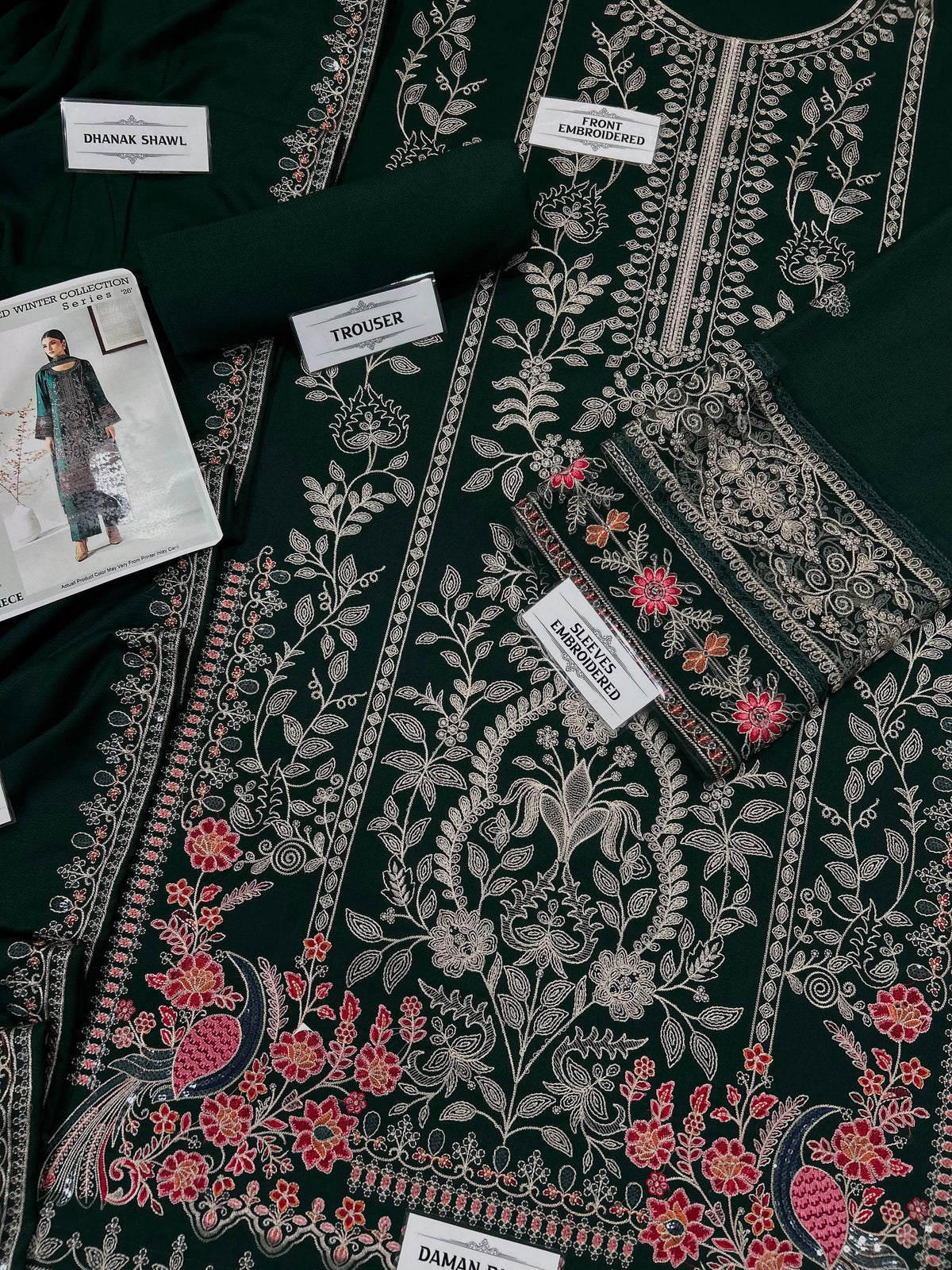 MARIA B DHANAK EMBOEIDERED 3PCS