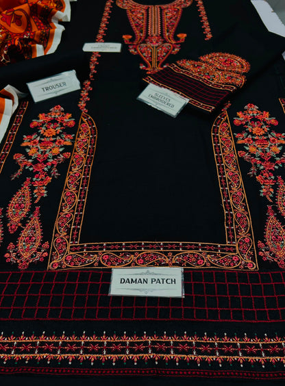 HUSSAIN REHAR PREMIUM DHANAK EMBROIDERED 3PCS