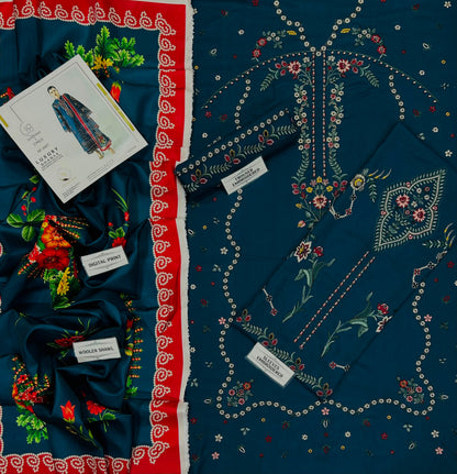 HUSSAIN REHAR DHANAK EMBROIDERED 3PCS