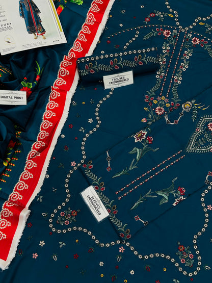 HUSSAIN REHAR DHANAK EMBROIDERED 3PCS