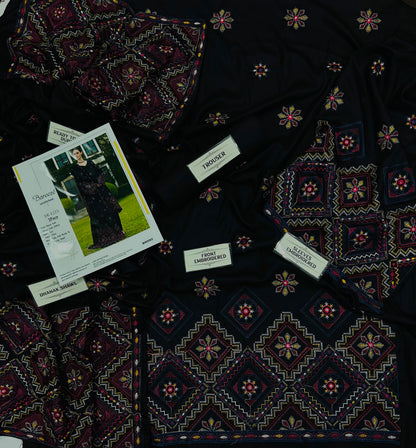 BAREEZE DHANAK  EMBROIDERED 3PCS