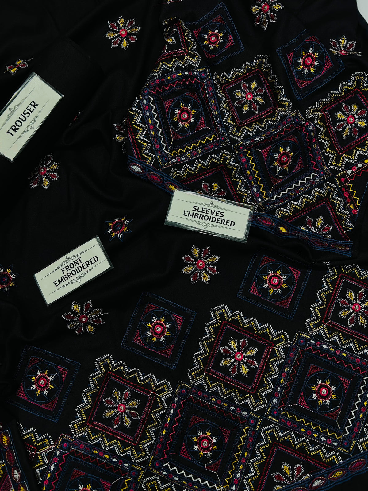 BAREEZE DHANAK  EMBROIDERED 3PCS