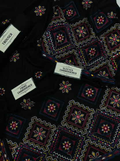 BAREEZE DHANAK  EMBROIDERED 3PCS