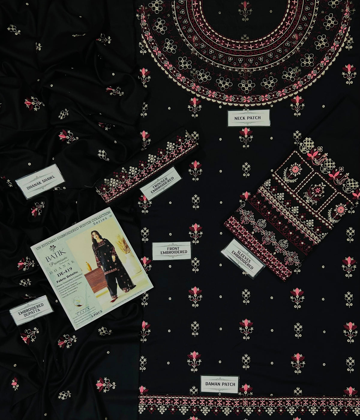 BATIK DHANAK EMBROIDERED 3 PCS