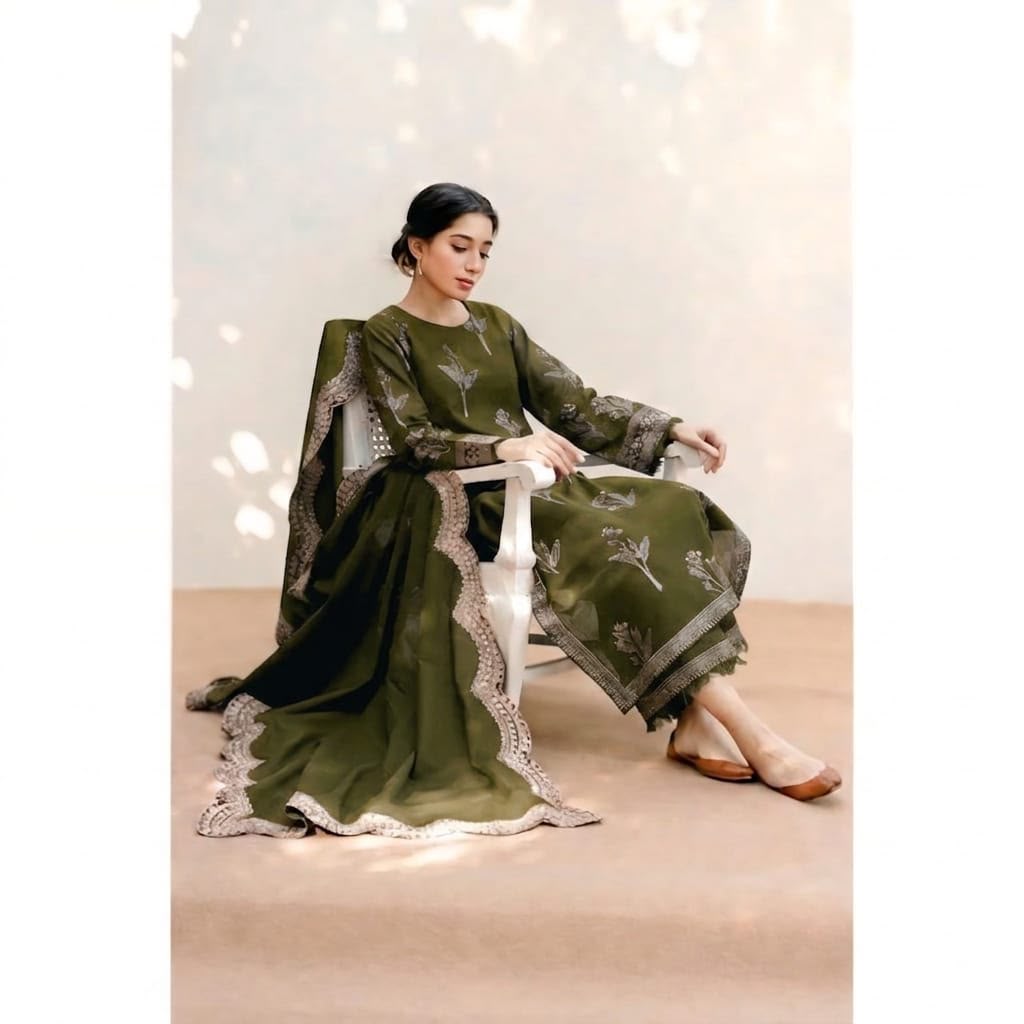 MOHRANI DHANAK EMBROIDERED 3 PCS