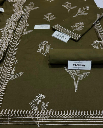 MOHRANI DHANAK EMBROIDERED 3 PCS