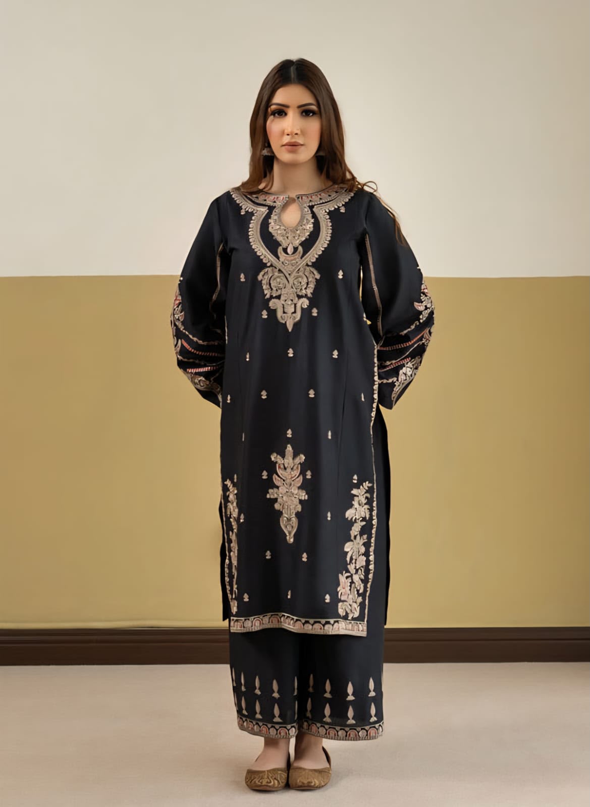 URGEPRET  DHANAK  EMBROIDERED 3 PCS